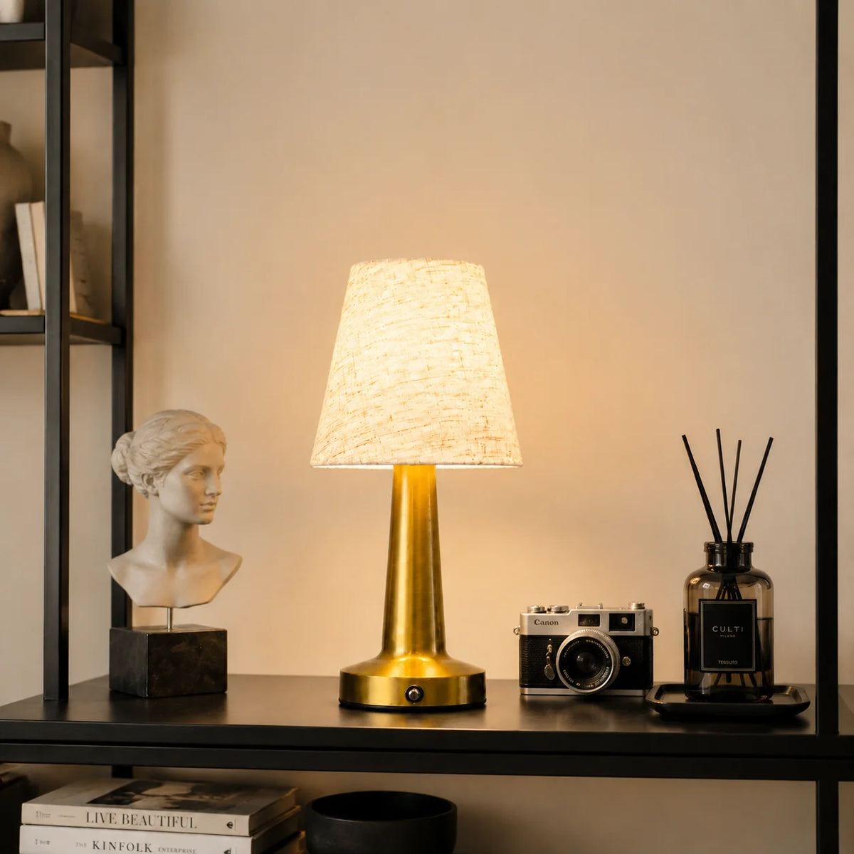 Lampe de Chevet Rétro Doré