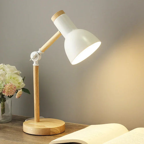 Lampe de Chevet Blanche Bois Scandinave