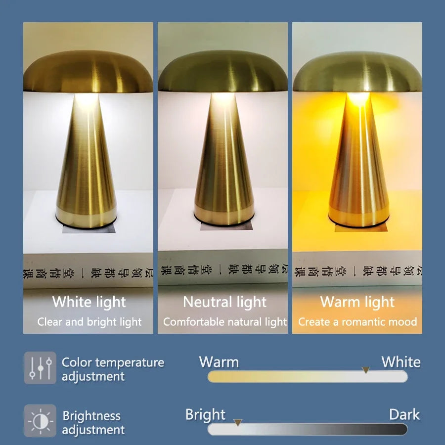 Humys - Doré | Lampe Champignon à LED