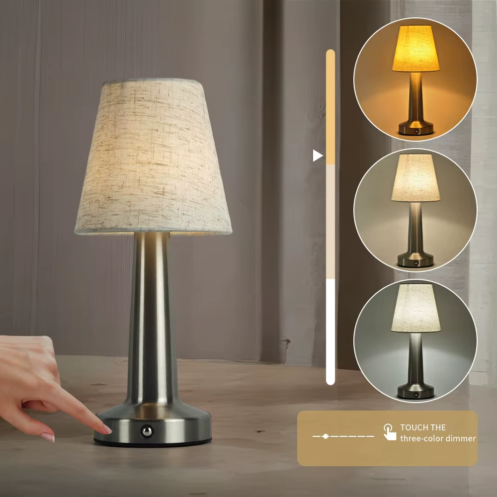 Lampe de Chevet Blanche Grise
