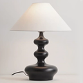 Grande Lampe de Chevet Pied en Bois