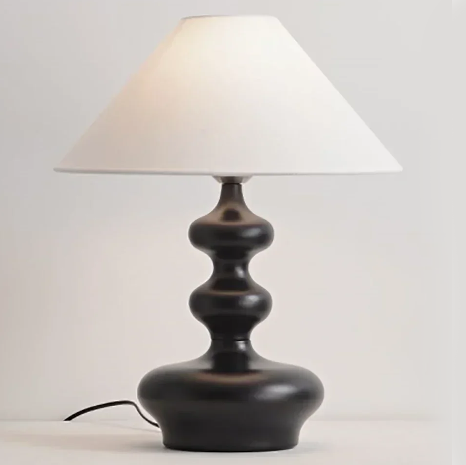 Grande Lampe de Chevet Pied en Bois