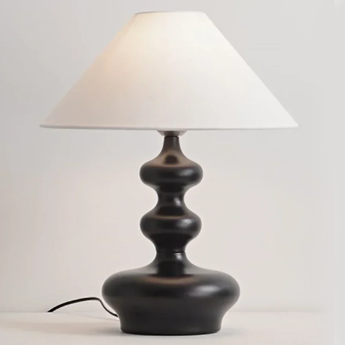 Grande Lampe de Chevet Pied en Bois