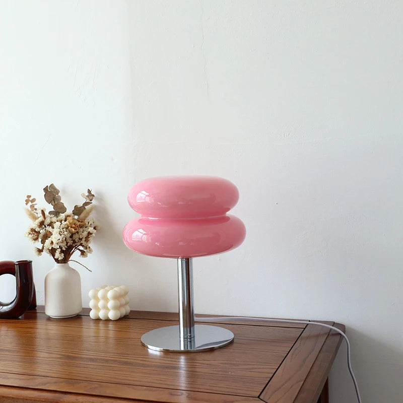 Lampe de Chevet Gris et Rose