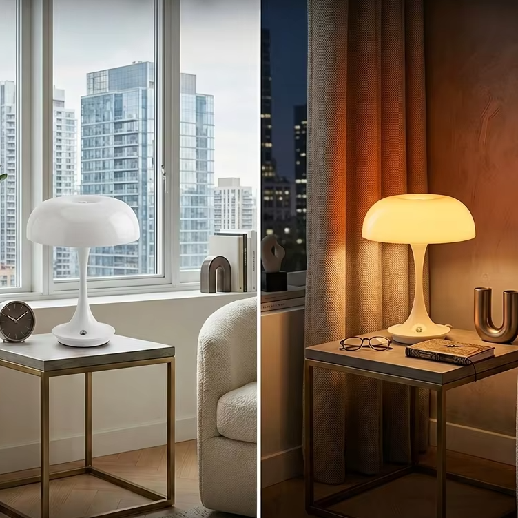 Lampe de Chevet Champignon Blanche