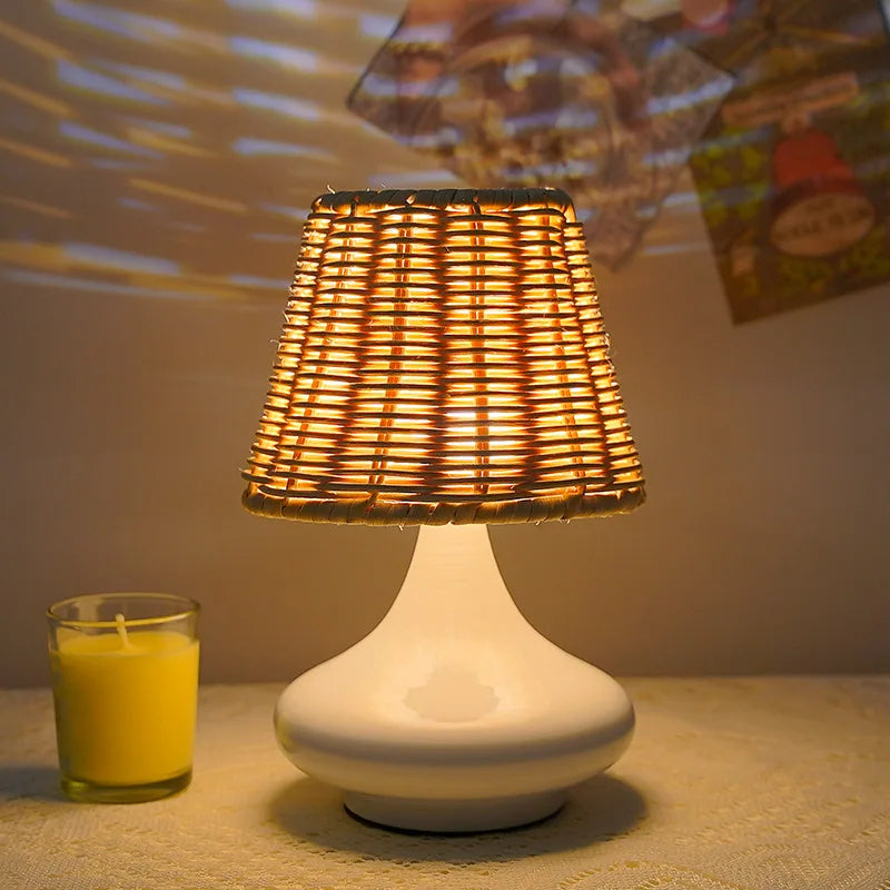 Noctys - Blanc | Lampe en Rotin