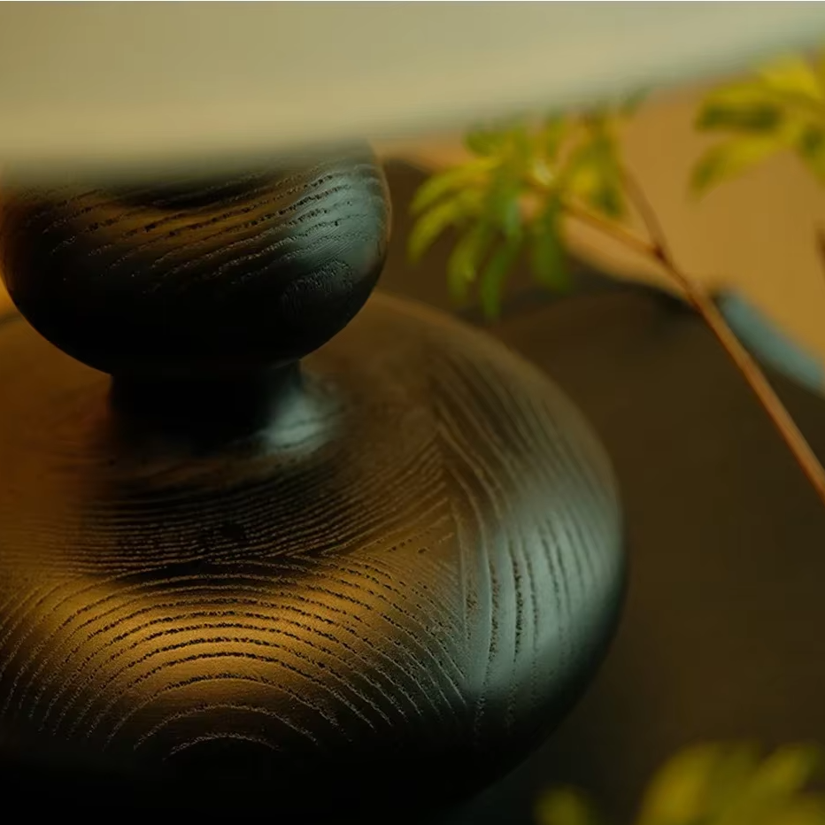 Grande Lampe de Chevet Pied en Bois