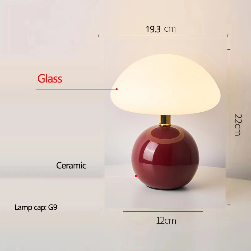 Lampe de Chevet Céramique Rouge