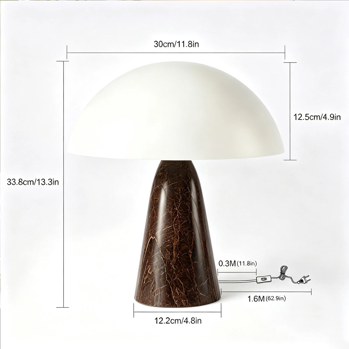 Lampe de Chevet Pied Céramique Marron