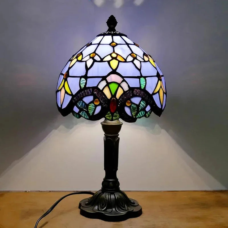Lampe de Chevet en Verre Coloré Vintage