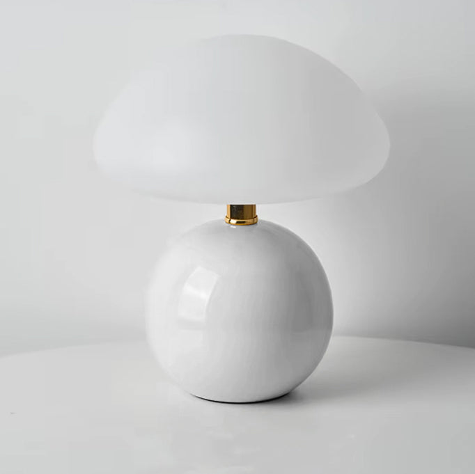 Lampe de Chevet Céramique Blanche et Dorée