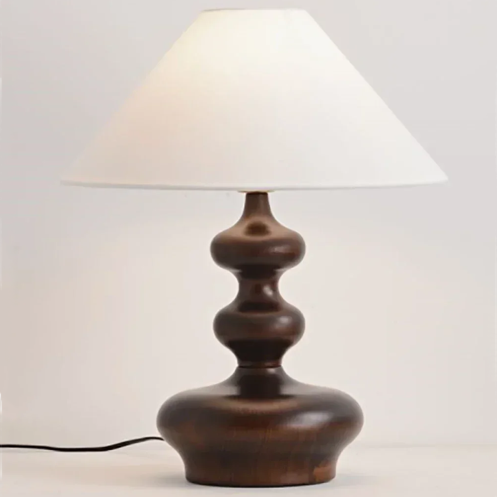 Grande Lampe de Chevet en Bois