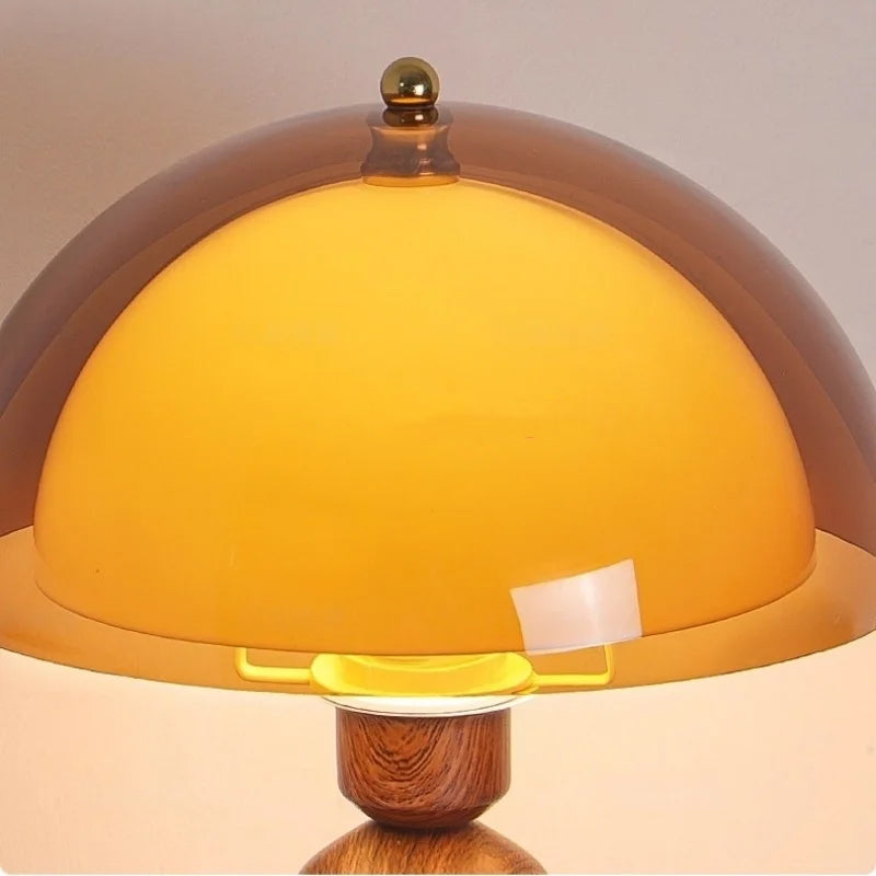 Lampe de Chevet à LED Champignon en Bois