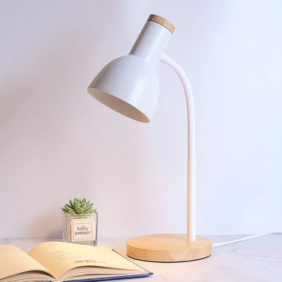 Lampe de Chevet Blanche et Bois