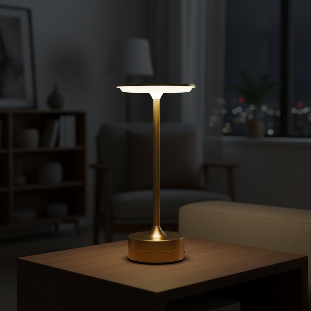 Lampe de Chevet Sans Fil Doré