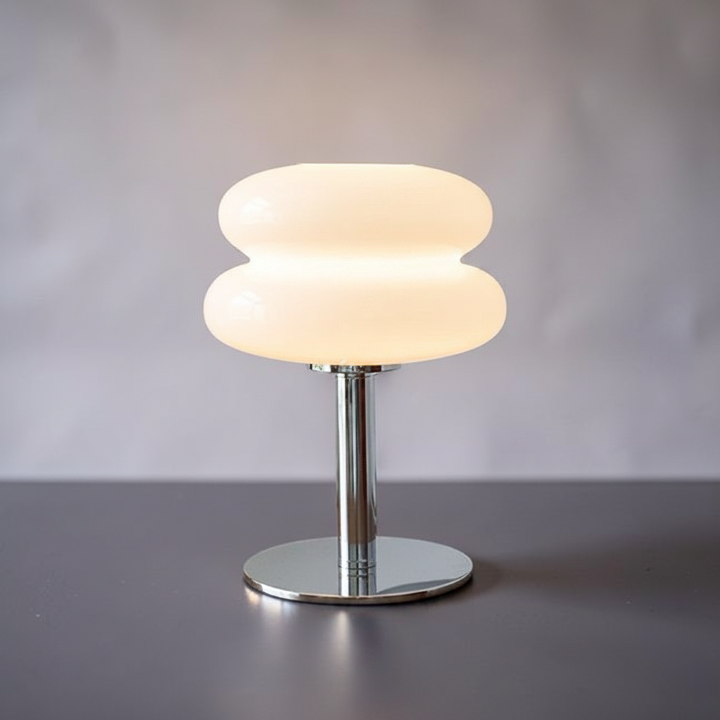 Lampe de Chevet en Verre Blanc