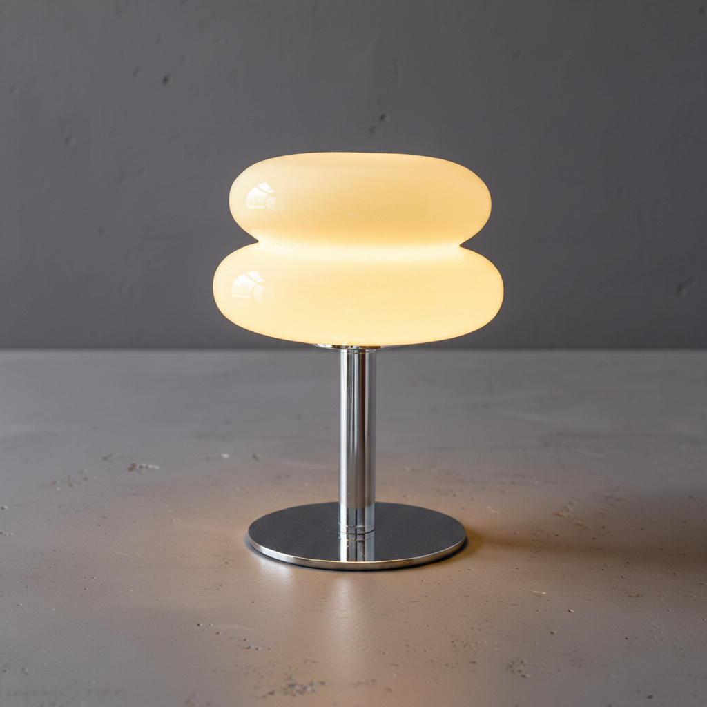 Lampe de Chevet avec Abat Jour en Verre