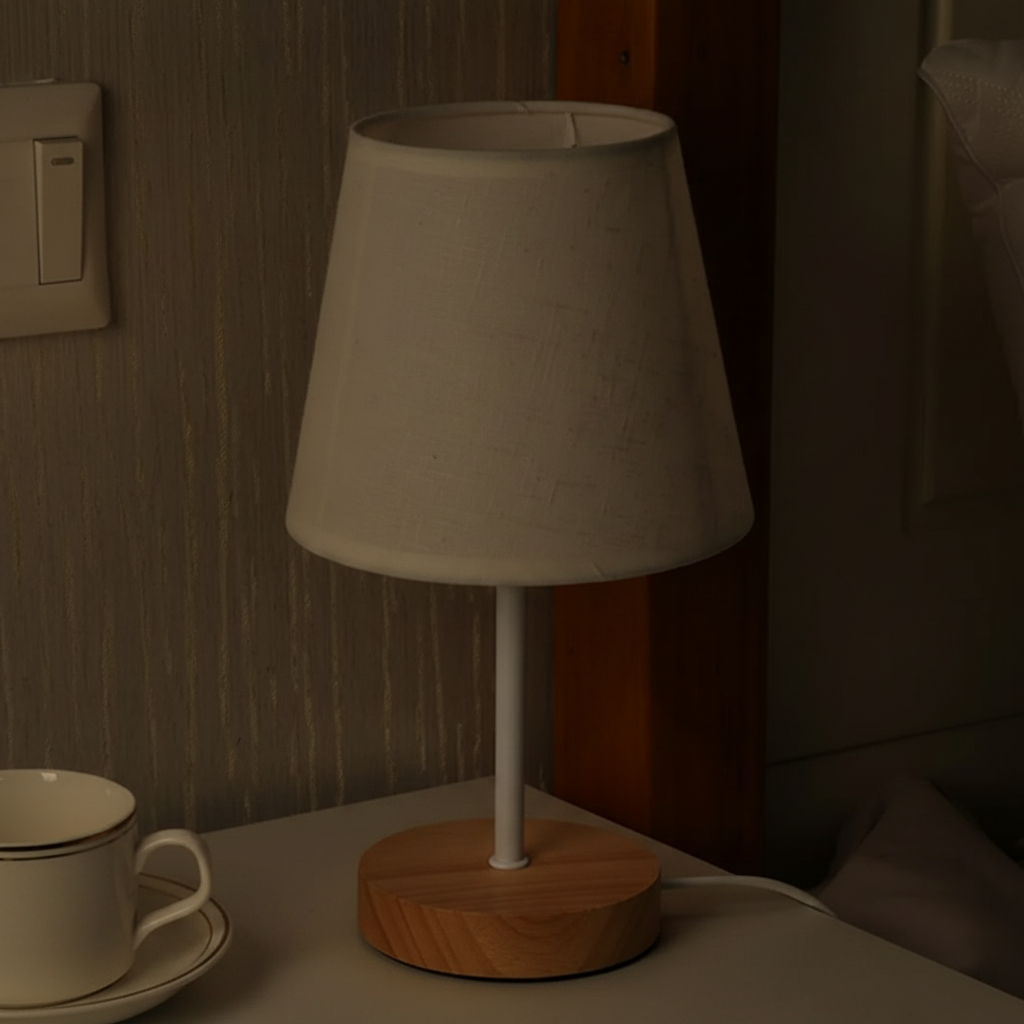Lampe de Chevet Blanche Bois