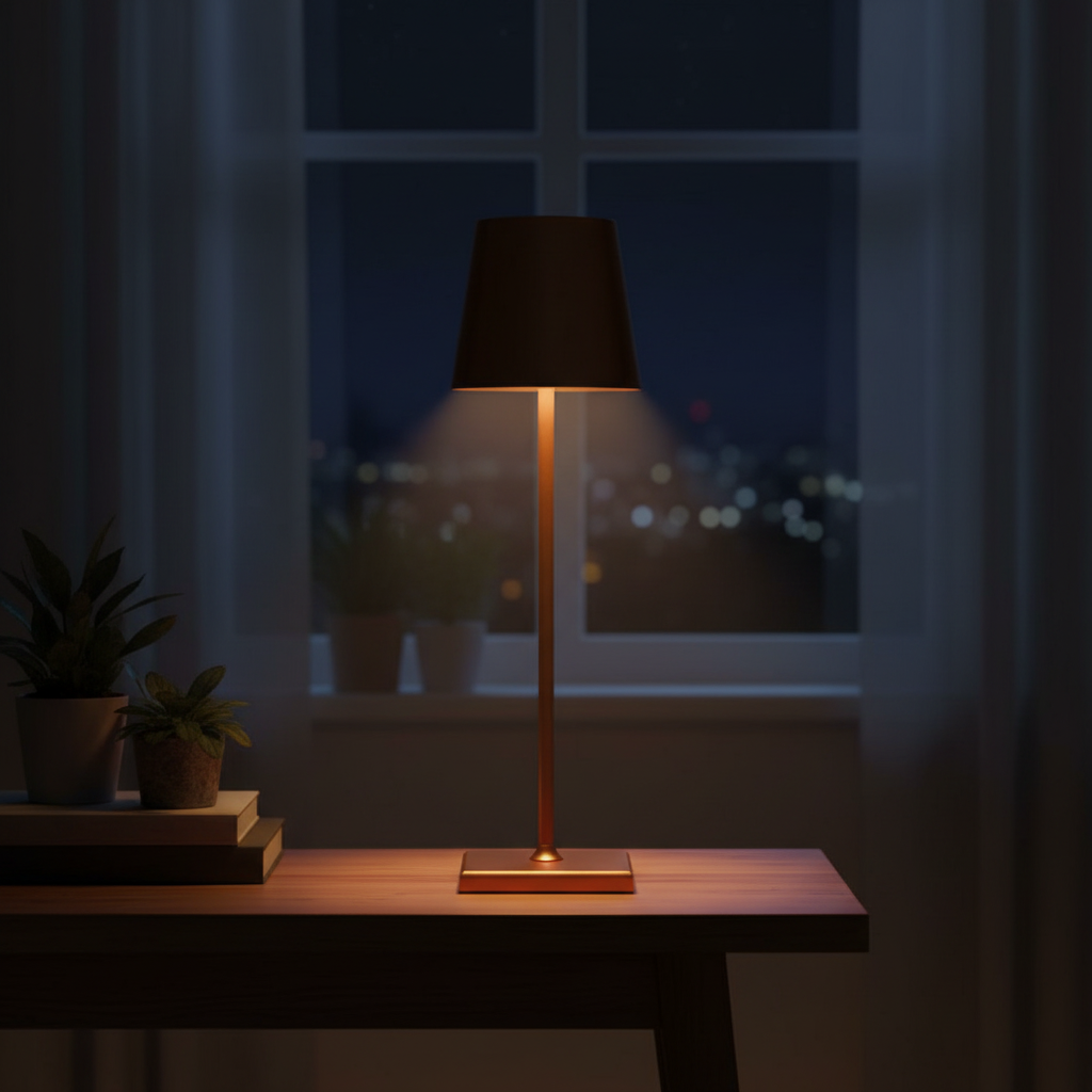 Lampe de Chevet Doré Vieilli