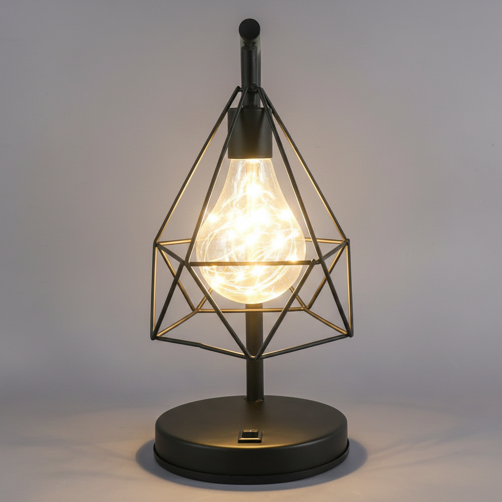Lampe de Chevet Industrielle Grillage