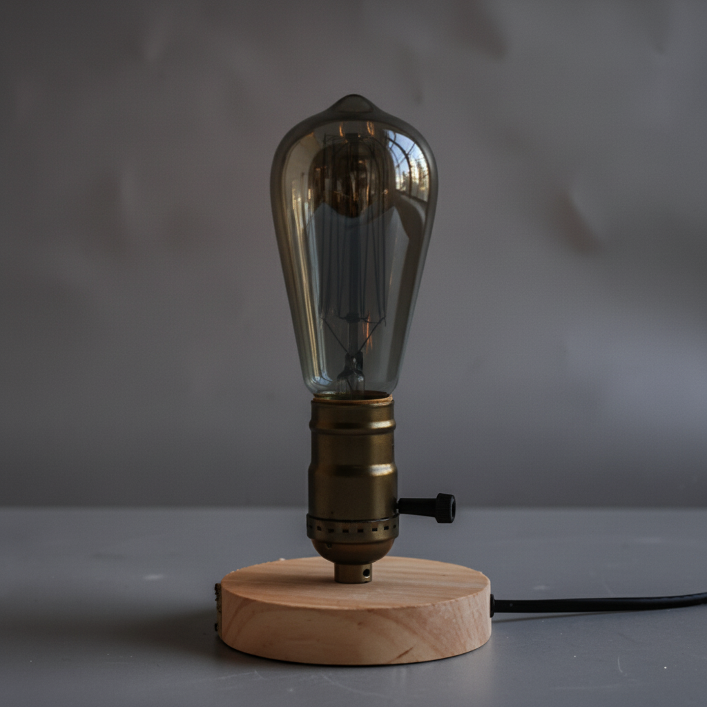 Lampe de Chevet avec un pied en bois