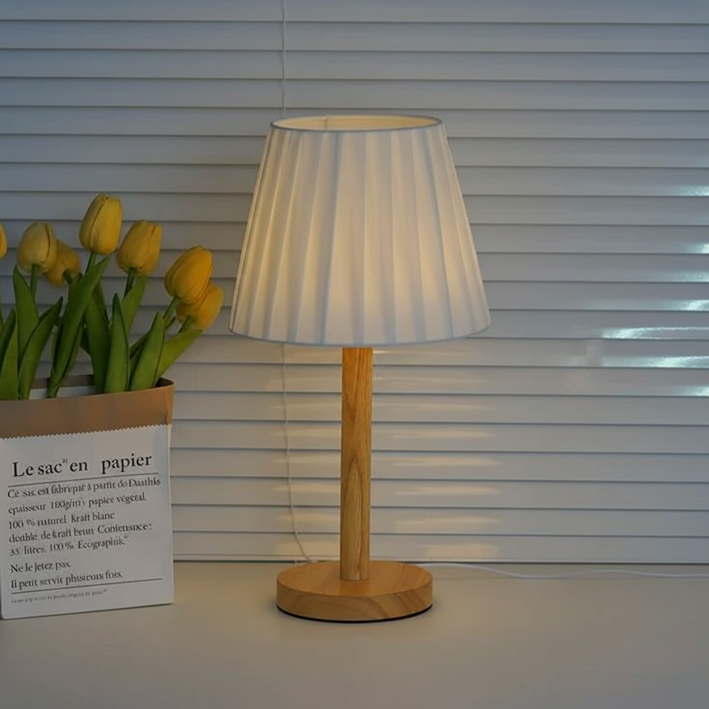 Lampe de Chevet Avec Pied en Bambou