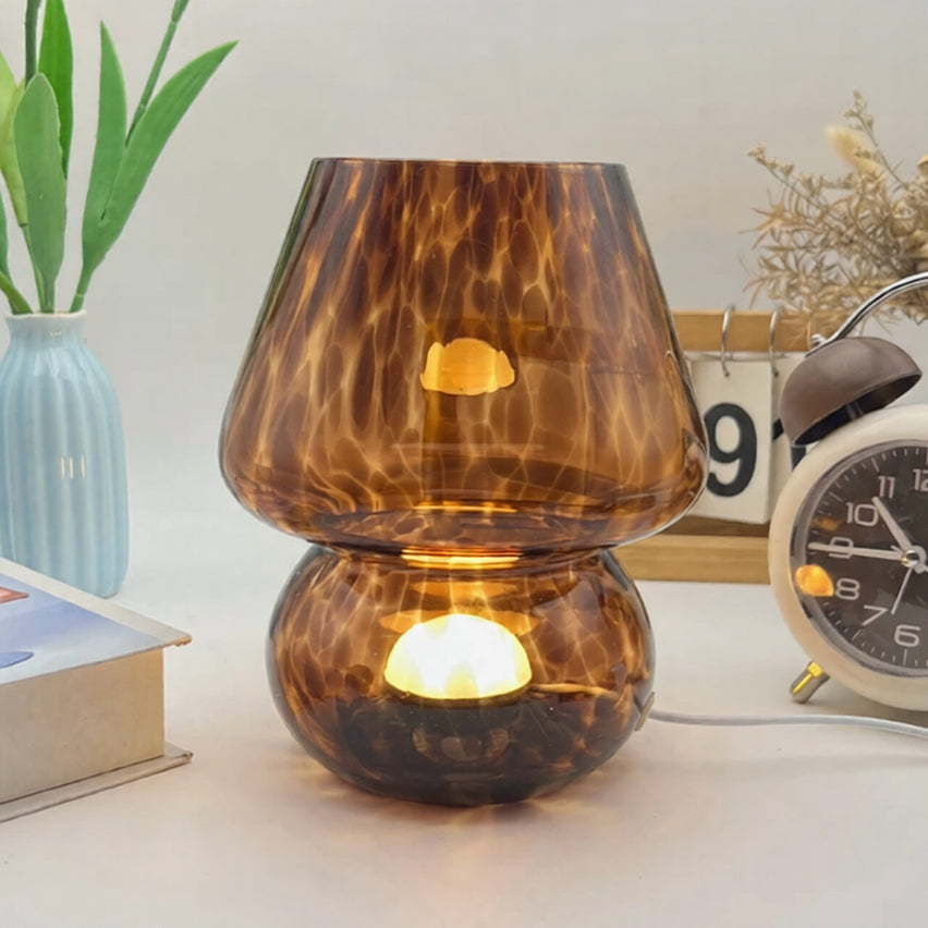 Lampe de Chevet en Verre Forme Champignon