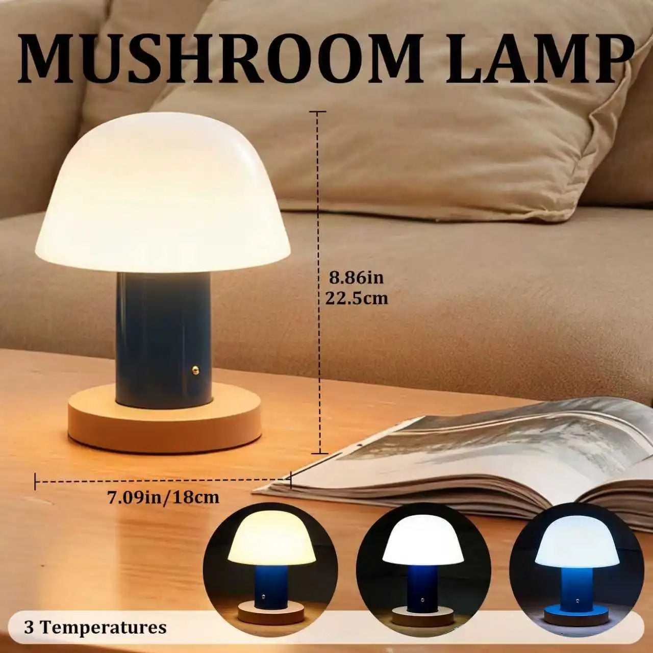 Lampe de Chevet à LED Sans Fil Rechargeable