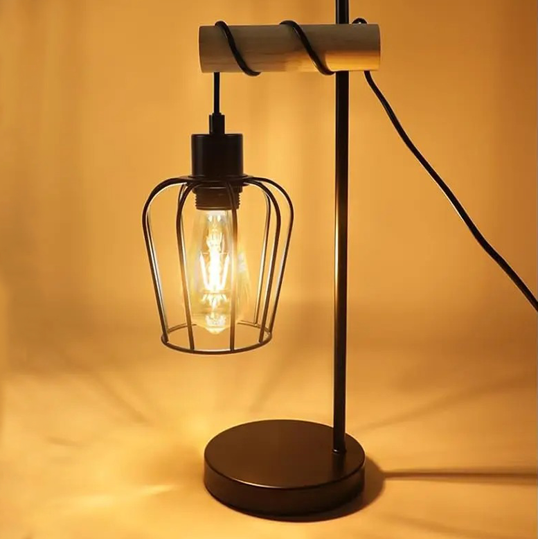 Lampe de Chevet Industrielle Grillage