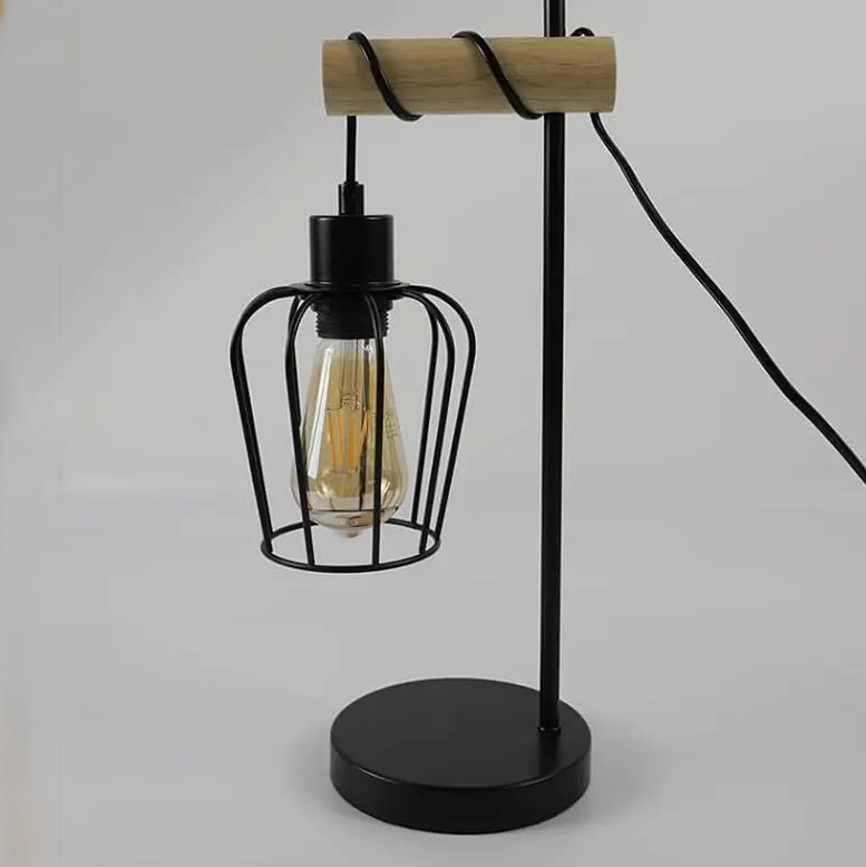 Lampe de Chevet Industrielle Grillage