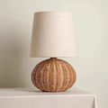 Petite Lampe de Chevet en Rotin