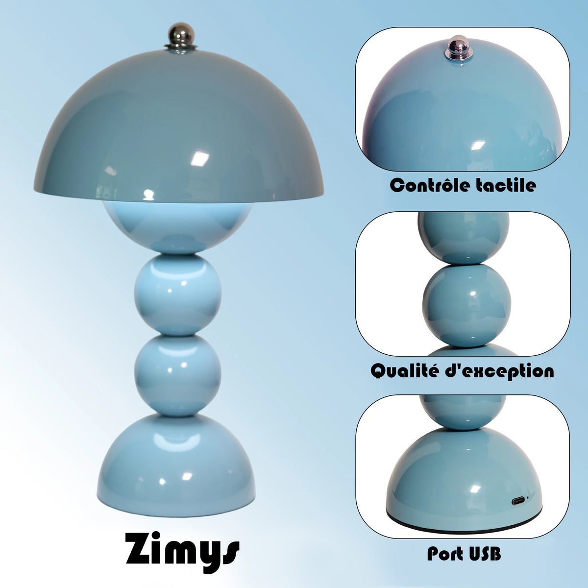 Grosse Lampe de Chevet Bleue