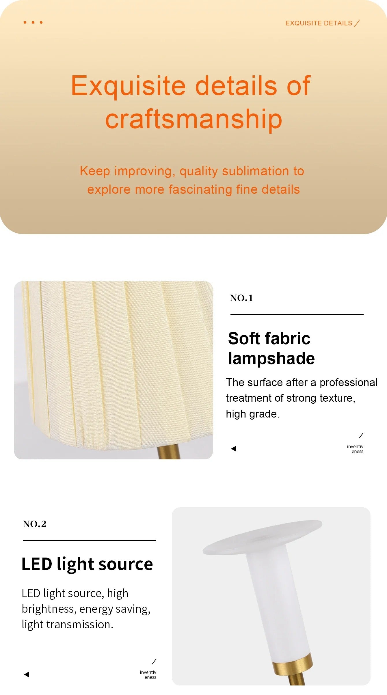 Lampe de Chevet Sans Fil Rechargeable