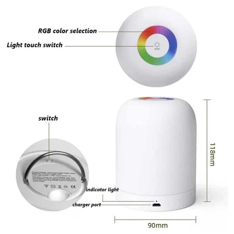 Lampe de Chevet Tactile Intensité Variable