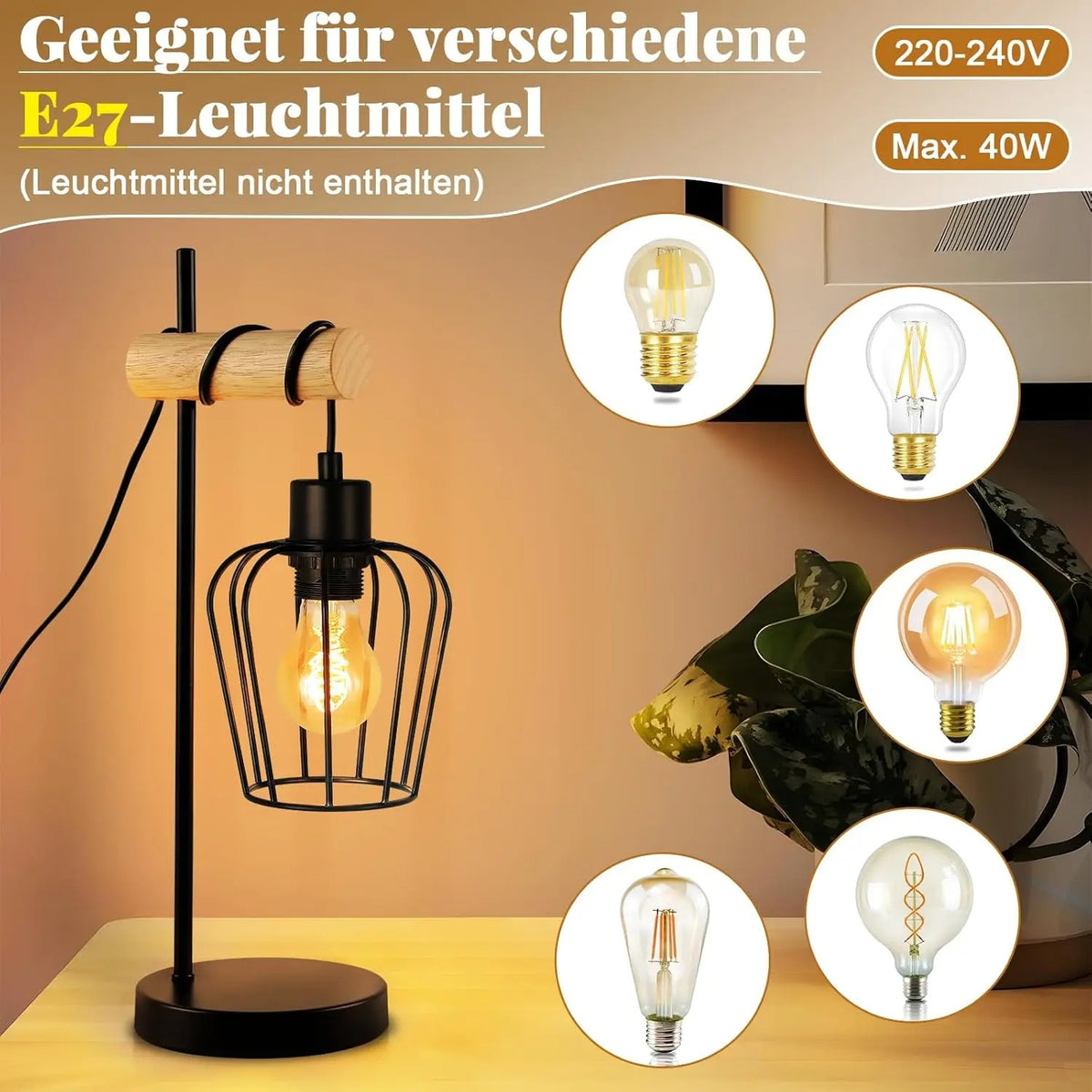 Lampe de Chevet Industrielle Grillage