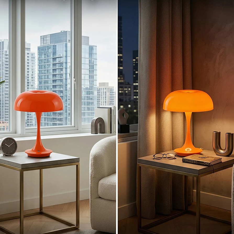 Lampe de Chevet Champignon Orange