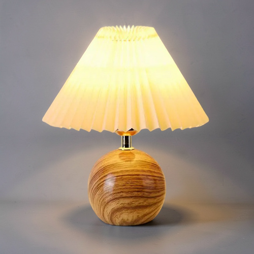 Lampe de Chevet Céramique Marron et Beige