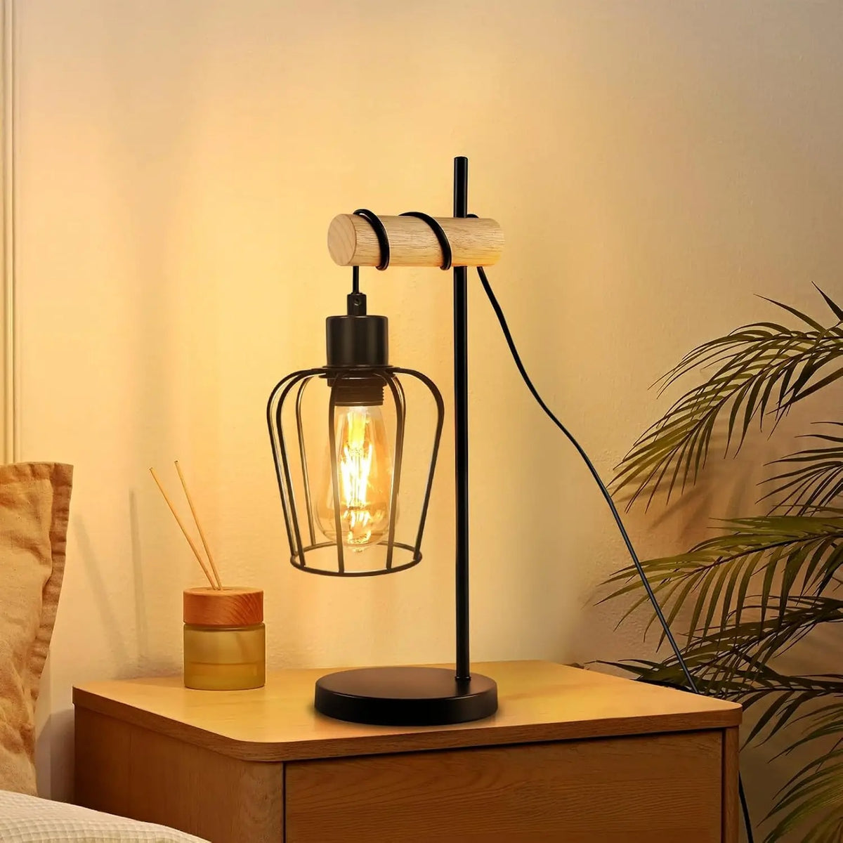 Lampe de Chevet Industrielle Grillage