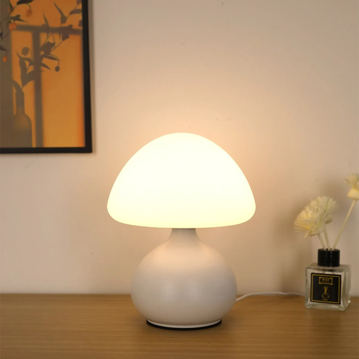 Lampe de Chevet Blanche Base Ronde