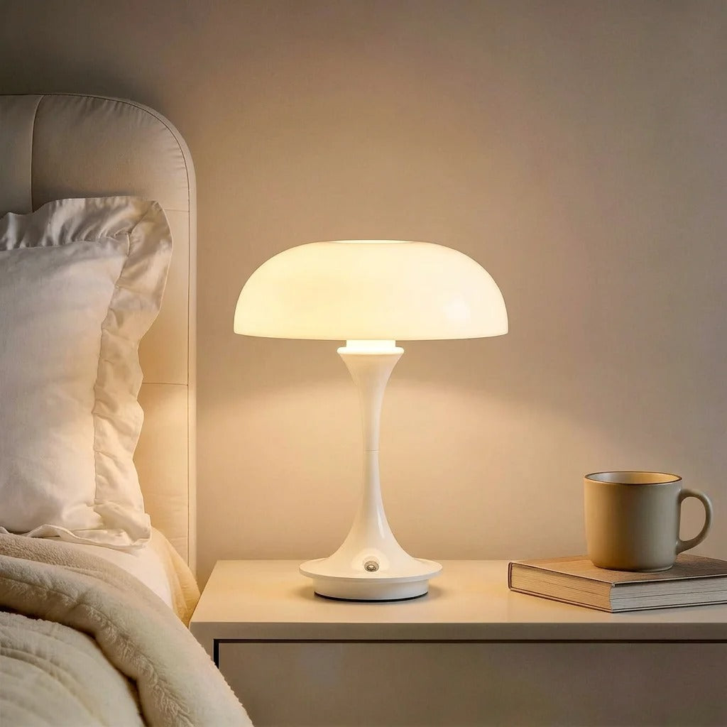 Lampe de Chevet Champignon Blanche