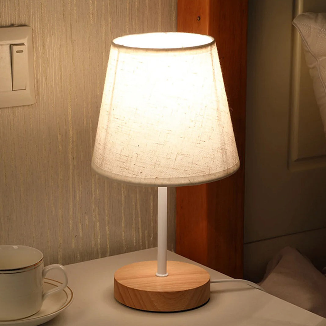 Lampe de Chevet Blanche Bois